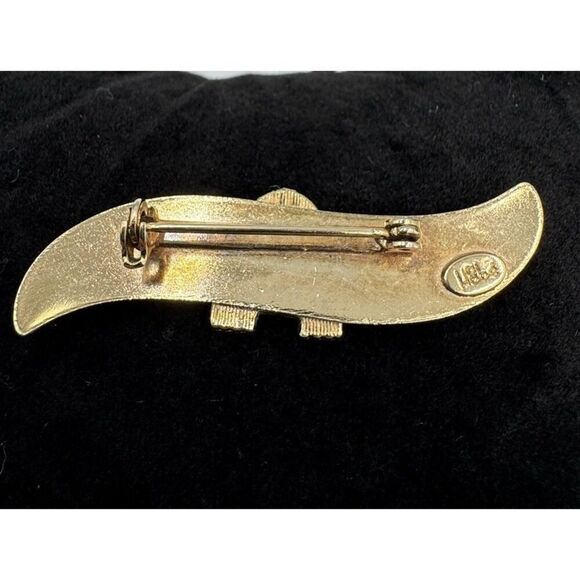 Rare Vintage Hobé Signed Gold Tone Egyption Revival Sphinx Lapel‎ Pin Brooch - Picture 2 of 10